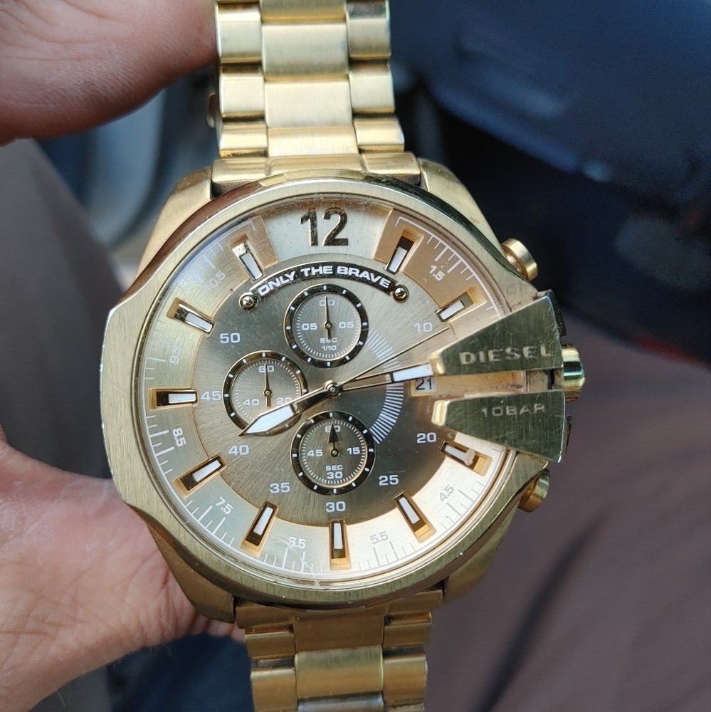 Mens Diesel Gold Tone Watch